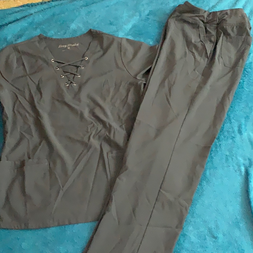 2pc dark gray scrub set